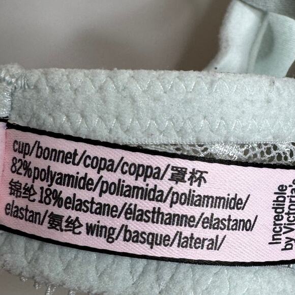 Victoria Secret Incredible Lightly Lined Lace Plunge Bra Women’s Size 32D‎ - Picture 6 of 7